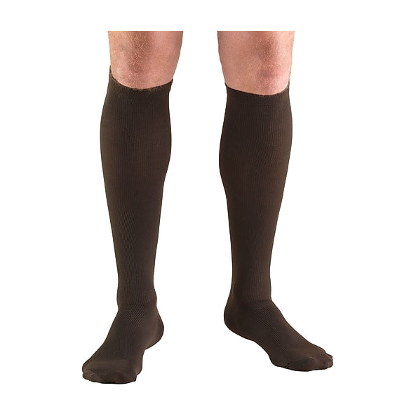 PR/1 TRUFORM MEN'S 20-30MMHG KNEE-HIGH DRESS-STYLE COMPRESSION SOCK MEDIUM (13 1/2" - 16") BROWN LA