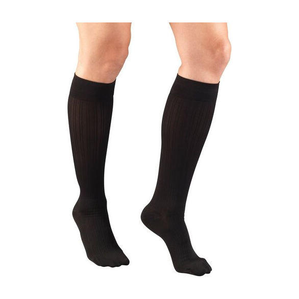 PR/1 TRUFORM LADIES' 15-20MMHG RIB-PATTERN KNEE-HIGH COMPRESSION SOCKS XLARGE BROWN LATEX-FREE