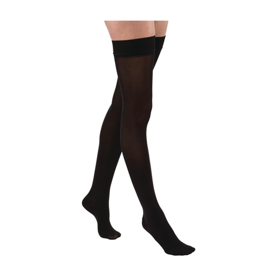 PR/1 JOBST RELIEF 30-40MMHG THIGH-HIGH CLOSED-TOE DOT-TOP COMPRESSION STOCKING X-LARGE BLACK UNISEX