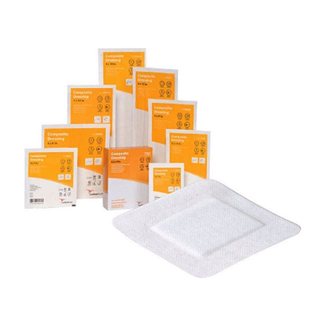 BX/10 COMPOSITE WOUND DRESSING 3"X2" STERILE NON-WOVEN ABSORBENT PAD W/ HYPOALLERGENIC ACRYLIC ADHES