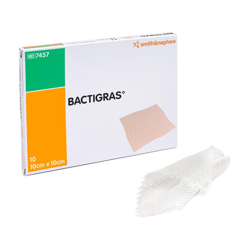 BX/50 DRESSING BACTIGRAS TOTAL ANTISEPTIC DRESSING CHLORHEXIDINE 10 X 10CM