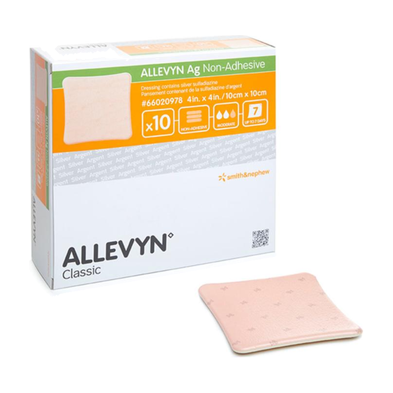 BX/10 ALLEVYN AG NON-ADHESIVE DRESSING, SIZE 15CM X 15CM