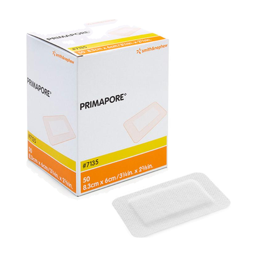 BX/50 PRIMAPORE LOW-ADHERENT POST-OP ISLAND DRESSING, SIZE 8.3CM X 6CM