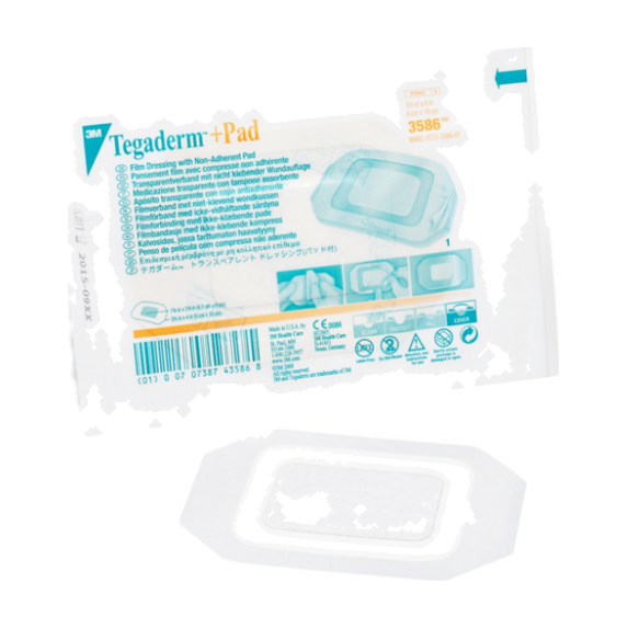 BX/25 TEGADERM PAD DRESSING FILM N/ADH 3.5IN X 4IN