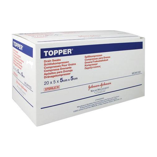 BX/100 TOPPER DRAIN SWABS 7.5CM X 7.5CM
