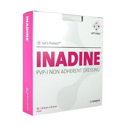 BX/25 INADINE PVP-I NON ADHERENT DRESSING 9.5CM X 9.5CM