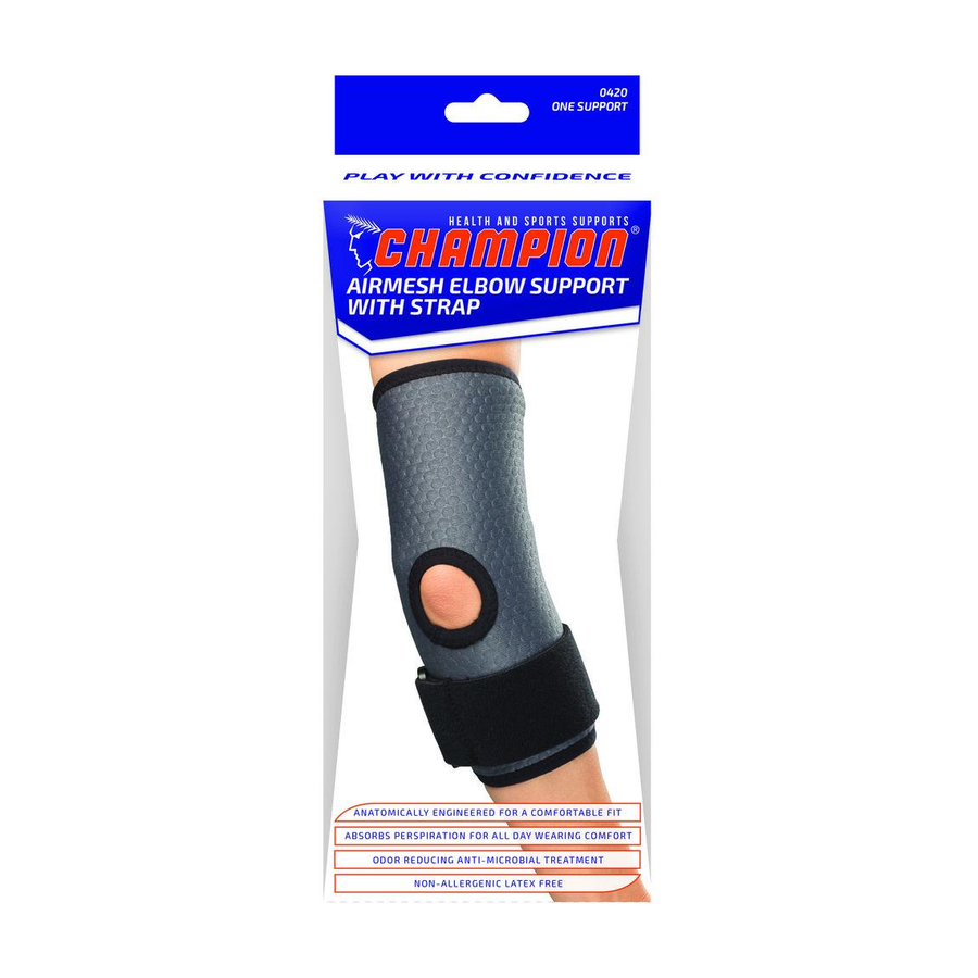 EA/1 ELBOW SLEEVE WITH STRAP CHARCOAL SMALL