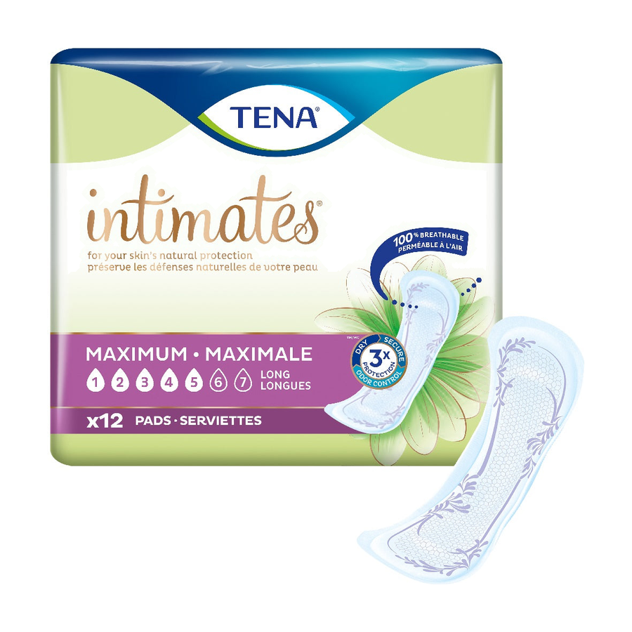 CS/6 TENA SENSITIVE CARE MAXIMUM EXTRA COVERAGE LONG PADS (12/BAG)