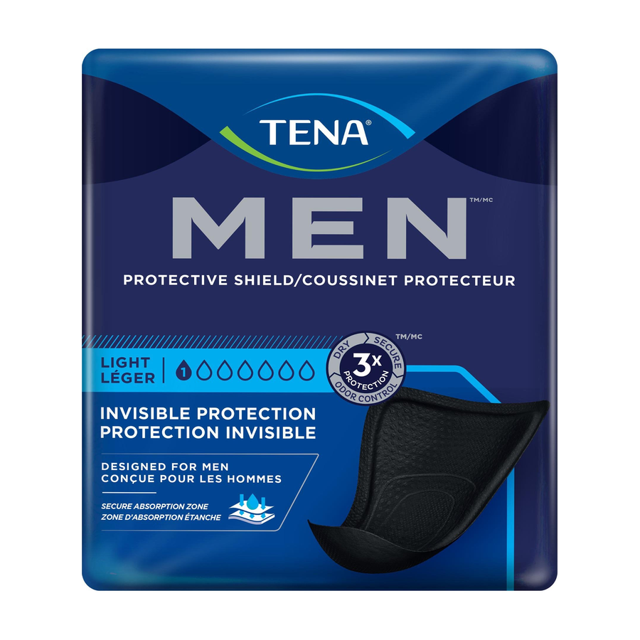 CS/3PKG (58/PKG) TENA MEN LIGHT SHIELD - BLACK
