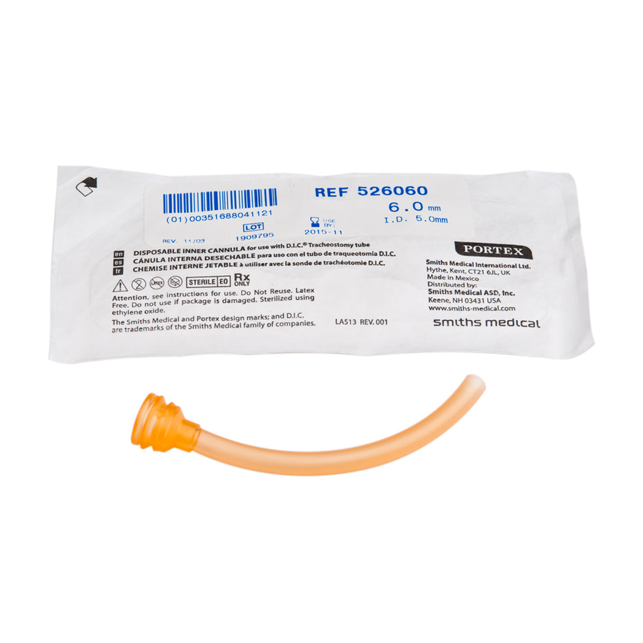BX/20 PORTEX DISPOSABLE INNER CANNULA, FOR 6MM TUBE, INNER DIAMETER 5.0MM
