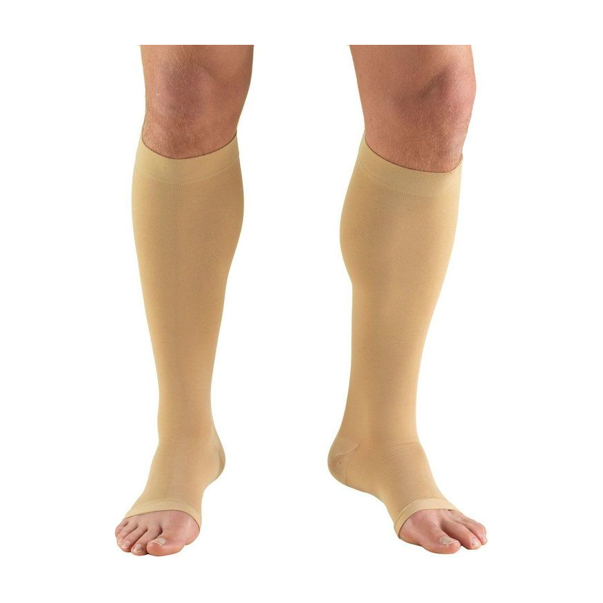 PR/1 TRUFORM CLASSIC MEDICAL STOCKING,OPEN TOE 20-30 MMHG,BELOW KNEE, UNISEX, BEIGE, LARGE
