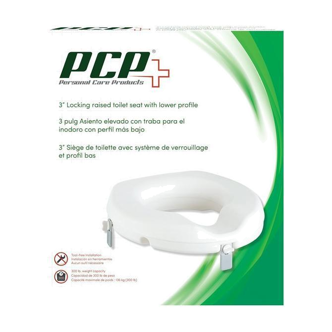 EA/1 UNIVERSAL RAISED TOILET SEAT 3" ROUND AND ELONGATED BOWL