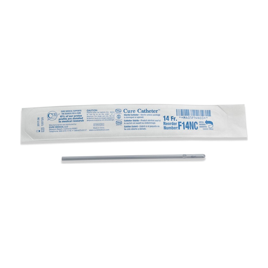 BX/30 CURE INTERMITTENT CATH FEMALE 14FR 6IN STRAIGHT TIP, NO CONNECTOR