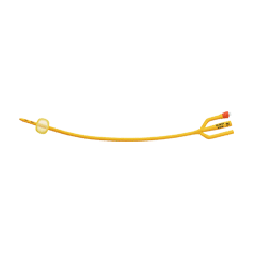 BX/10 GOLD SILICONE COATED 3-WAY FOLEY CATHETER, 18FR 16IN, 5CC STERILE AND LATEX