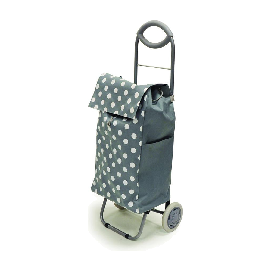 EA/1 BIOS ROLLING SHOPPING CART, GREY WITH WHITE POLKA DOTS