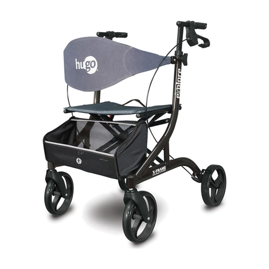 EA/1 EXPLORE SIDE-FOLD ROLLATOR ROLLING WALKER WITH SEAT, BACKREST AND FOLDING BASKET, PEARL BLACK * Drive Medical item surcharge included in sell