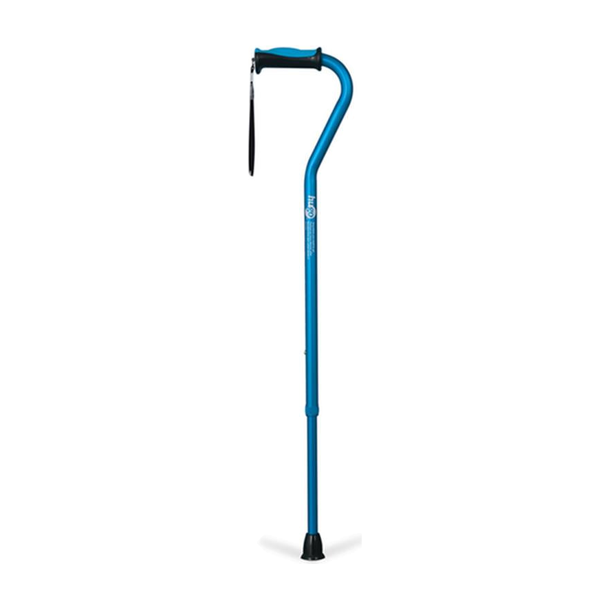 EA/1 ADJUSTABLE OFFSET HANDLE CANE WITH REFLECTIVE STRAP, AQUAMARINE * Drive Medical item surcharge included in sell