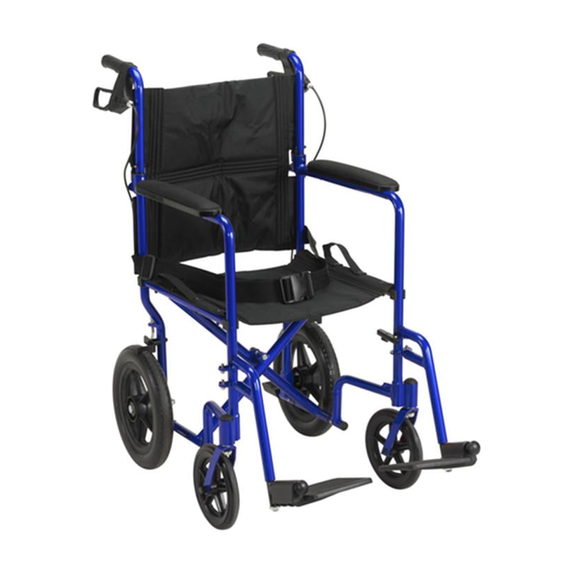 EA/1 LIGHTWEIGHT EXPEDITION TRANSPORT WHEELCHAIR WITH HAND BRAKES, BLUE * Drive Medical item surcharge included in sell