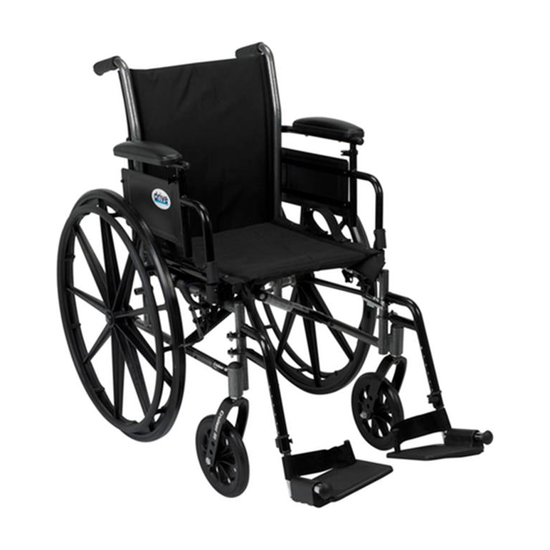 EA/1 CRUISER III LIGHT WHEELCHAIR W/ FLIP BACK ARMS ADJUSTABLE DESK ARMS SWING AWAY FOOTREST 16" * Drive Medical item surcharge included in sell