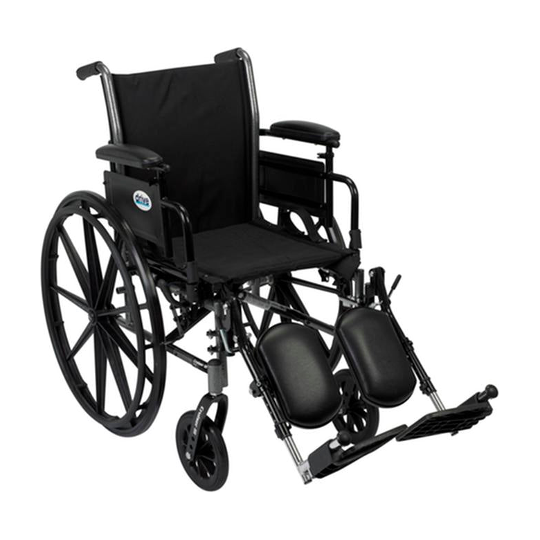 EA/1 CRUISER III LIGHT WHEELCHAIR W/ FLIP BACK ARMS ADJUSTABLE DESK ARMS ELEVATING LEG REST 18" * Drive Medical item surcharge included in sell