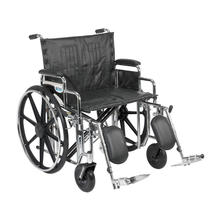 EA/1 SENTRA EXTRA HEAVY DUTY WHEELCHAIR, DETACHABLE DESK ARMS, ELEVATING LEG RESTS, 24"SEAT * Drive Medical item surcharge included in sell