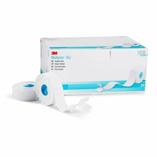 BX/12 MULTIPORE DRY SURGICAL TAPE (1/2"X5M) PIQUE HYPOALLERGENIC ELASTIC STRETCH NON-STERILE LATEX-F