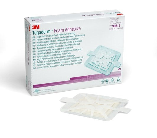 BX/10 TEGADERM FOAM DRESSING ADHESIVE WRAP SQUARE INNER:4" X 4" OUTER:5-5/8"X 5-5/8"