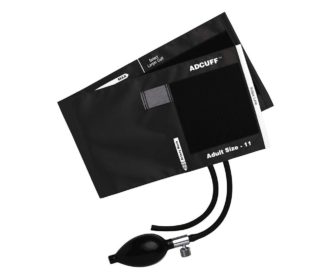 EA/1 BLOOD PRESSURE INFLATION SYSTEM W/ BULB & VALVE 2-TUBE ADULT NYLON CUFF BLACK LATEX-FREE