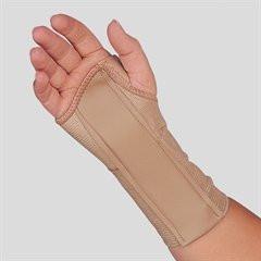 EA/1 CHAMPION MEDIUM ELASTIC WRIST SPLINT LEFT HAND X-SMALL, PADDED CLOSURE BEIGE