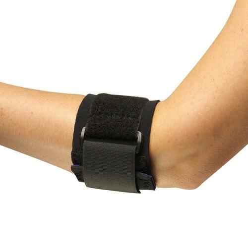 TENNIS ELBOW STRAP WIITH PAD, BLACK, REGULAR