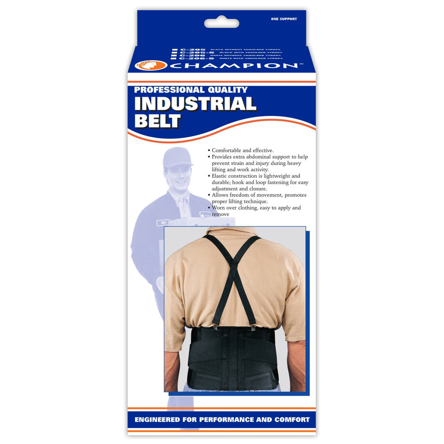 EA/1 CHAMPION INDUSTRIAL BELT MED SUPPPORT NO SUSPENDERS BLACK XX-LARGE (48-54") C206XXL