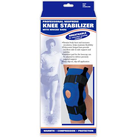 EA/1 CHAMPION NEOPRENE MAXIMUM KNEE STABILIZER W/ HINGED BARS XL (16 - 17 1/2") BLUE REVERSIBLE