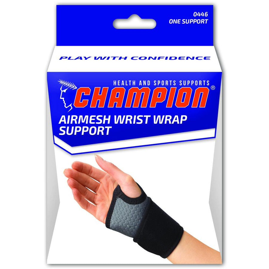 EA/1 CHAMPION AIRMESH WRIST SUPPORT, MINIMUM, CHARCOAL/BLACK, UNIVERSAL
