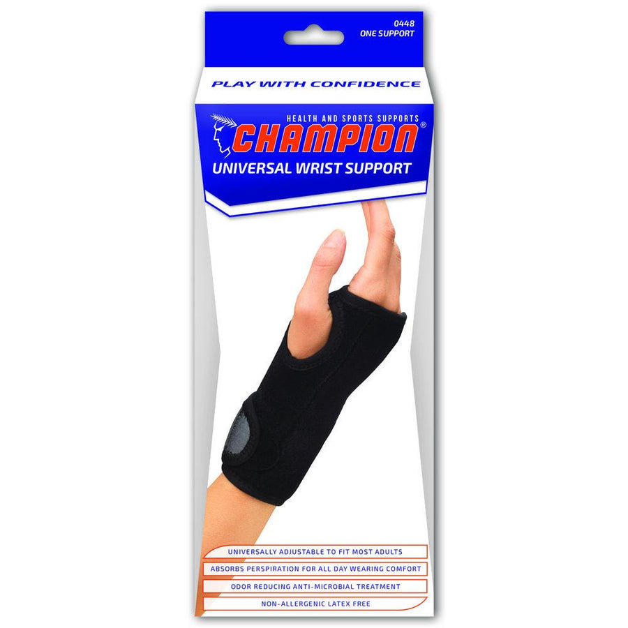 EA/1 CHAMPION UNIVERSAL MEDIUM WRIST SUPPORT, BLACK