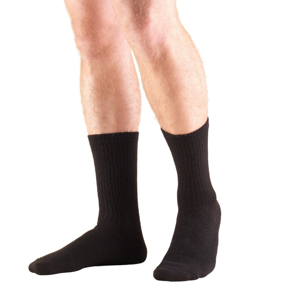 PR/1 TRUSOFT DIABETIC 8-15MMHG CREW-LENGTH COMPRESSION SOCK BLACK XL (M: 12 1/2 - 14) UNISEX LATEX-F