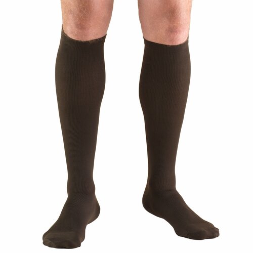PR/1 TRUFORM MEN'S CASUAL 15-20MMHG KNEE HIGH BROWN X-LARGE (17 1/2" - 20") COMPRESSION SOCK LATEX-F