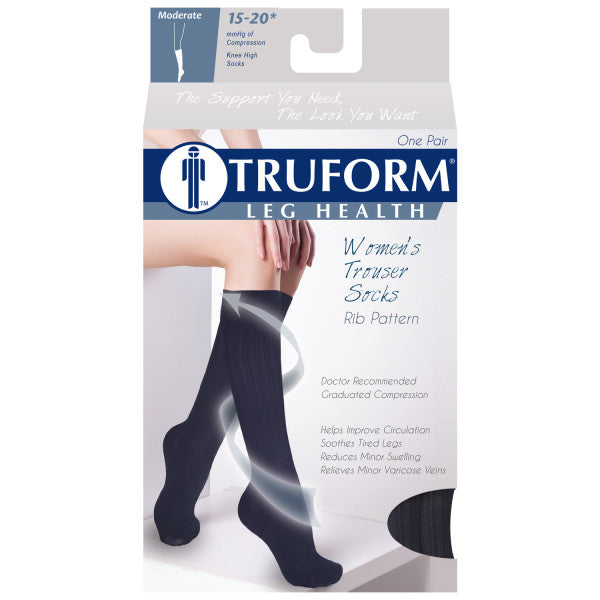 PR/1 TRUFORM MEN'S DRESS SOCKS 15-20MMHG NAVY ,SMALL