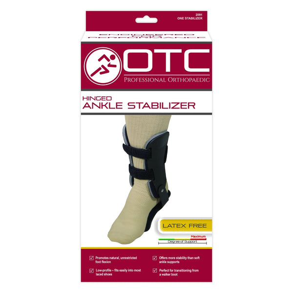 EA/1 OTC ANKLE STABILIZER, HINGED BARS, LEFT, MEDIUM, BLACK More info...