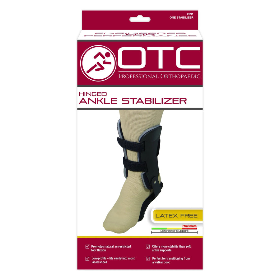 EA/1 OTC ANKLE STABILIZER, HINGED BARS, LEFT, MEDIUM, BLACK More info...