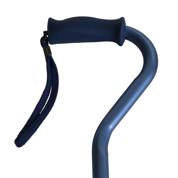 EA/1 ADJUSTABLE CANE, OFFSET HANDLE, METALLIC BLUE