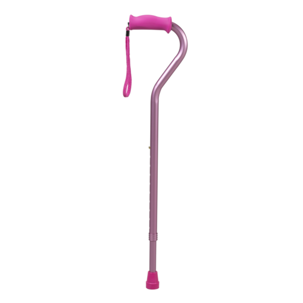 EA/1 PCP OFFSET CANE (30-39") SILICONE HANDLE 7/8" ALUMINUM METALLIC ROSE SLIP-RESISTANT TIP 300LBS