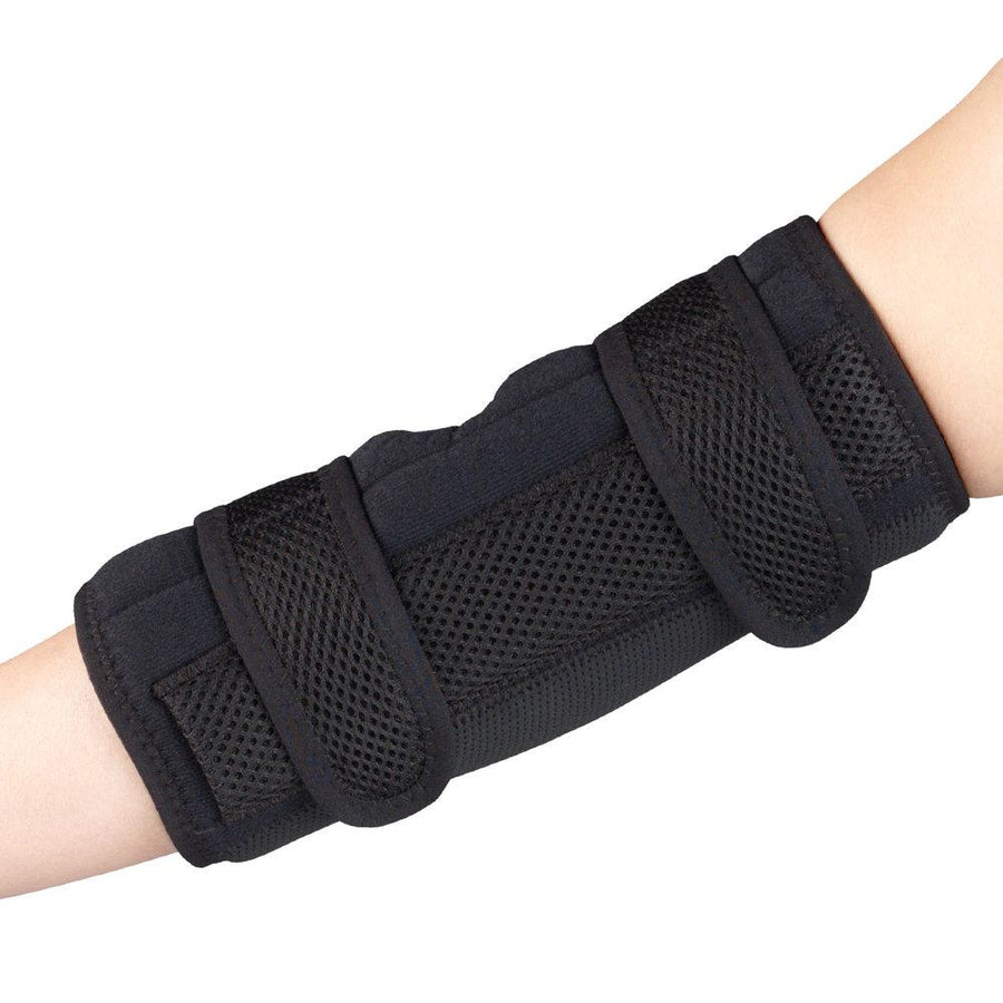 EA/1 OTC MAXIMUM ELBOW NIGHT SPLINT SUPPORT L (11 - 13 1/2") DUAL STRAPS & REMOVABLE SPLINT BLACK