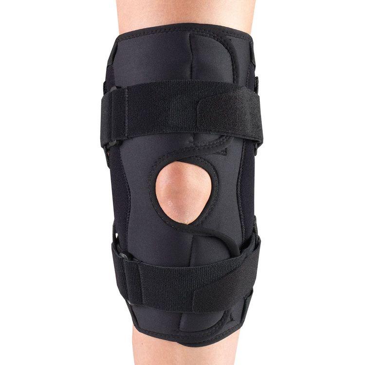 EA/1 OTC MAXIMUM KNEE STABILIZER WRAP W/ HINGED BARS BLACK L (18-20") LATEX-FREE