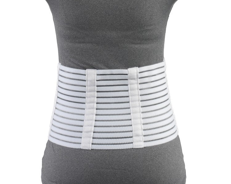 EA OTC PETITE MEDIUM LIGHTWEIGHT LUMBOSACRAL SUPPORT L (37-40") 7" BACK 4 1/2" FRONT WHITE W/ STAYS