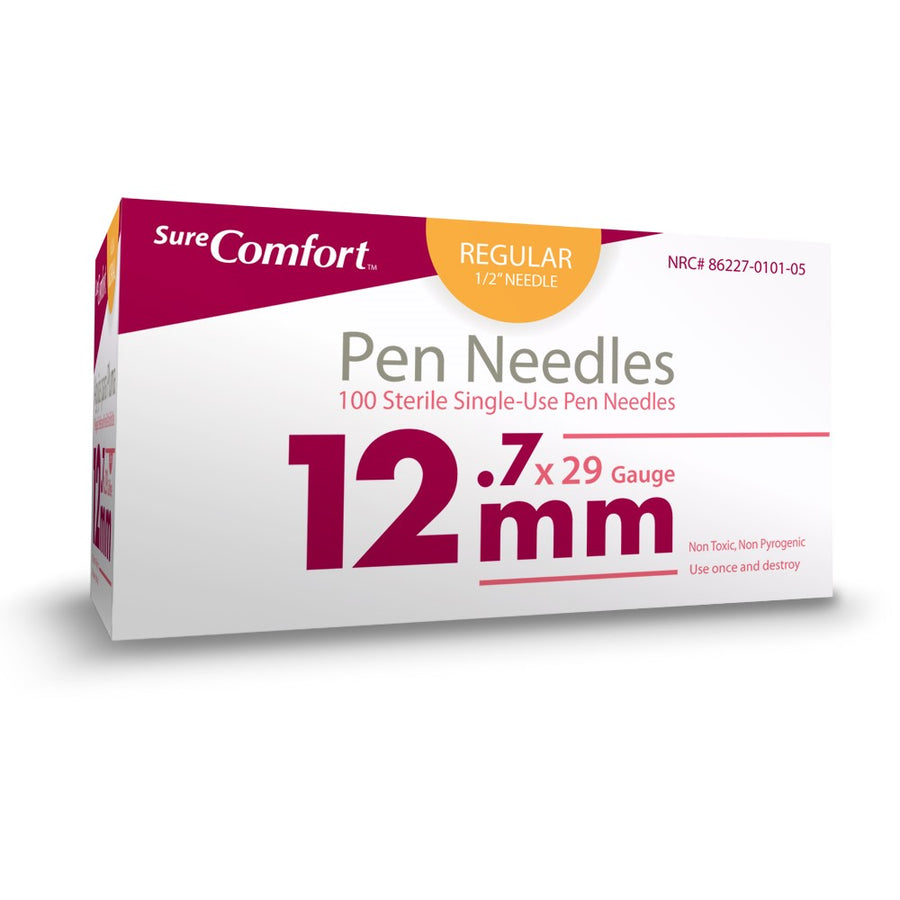 BX/100 SURE COMFORT PEN NEEDLES, 29G, 1/2IN (12MM) REGULAR More info...
