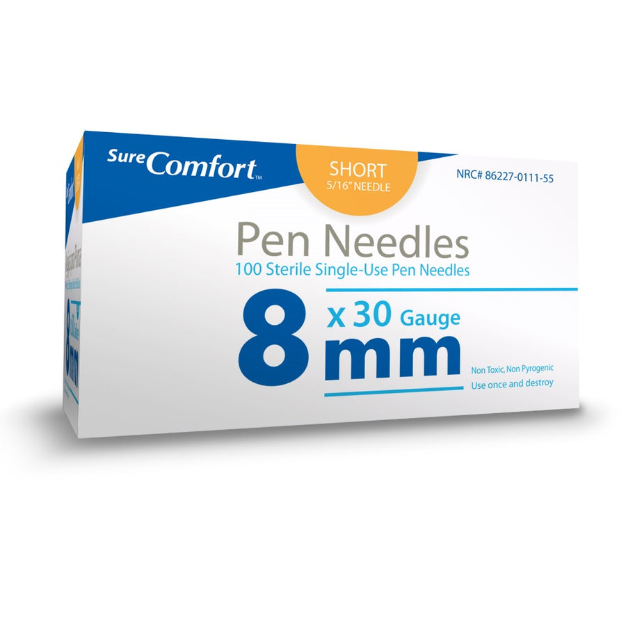 BX/100 SURE COMFORT PEN NEEDLES, 30G, 5/16IN (8MM) SHORT More info...