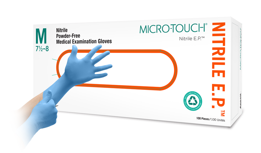 BX/100 BX/100 MICRO-TOUCH NITRILE EP GLOVES BLUE X-LARGE 4.3MIL