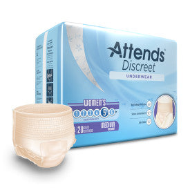 43547 - ATTENDS DISCREET UNDERWEAR, FEMALE, MEDIUM - 4 BAGS OF 20 Heavy Item More info...