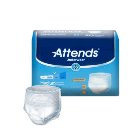 34150 - ATTENDS UNDERWEAR, MEDIUM - WAIST SIZE 34" - 44" - 4 BAGS OF 25 Heavy Item More info...