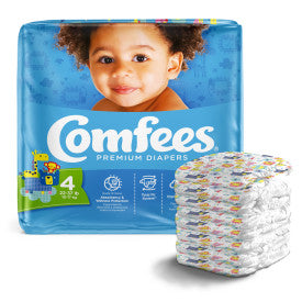 41540 - COMFEES BABY DIAPERS - SIZE 4 - 4 BAGS OF 31 Heavy Item More info...
